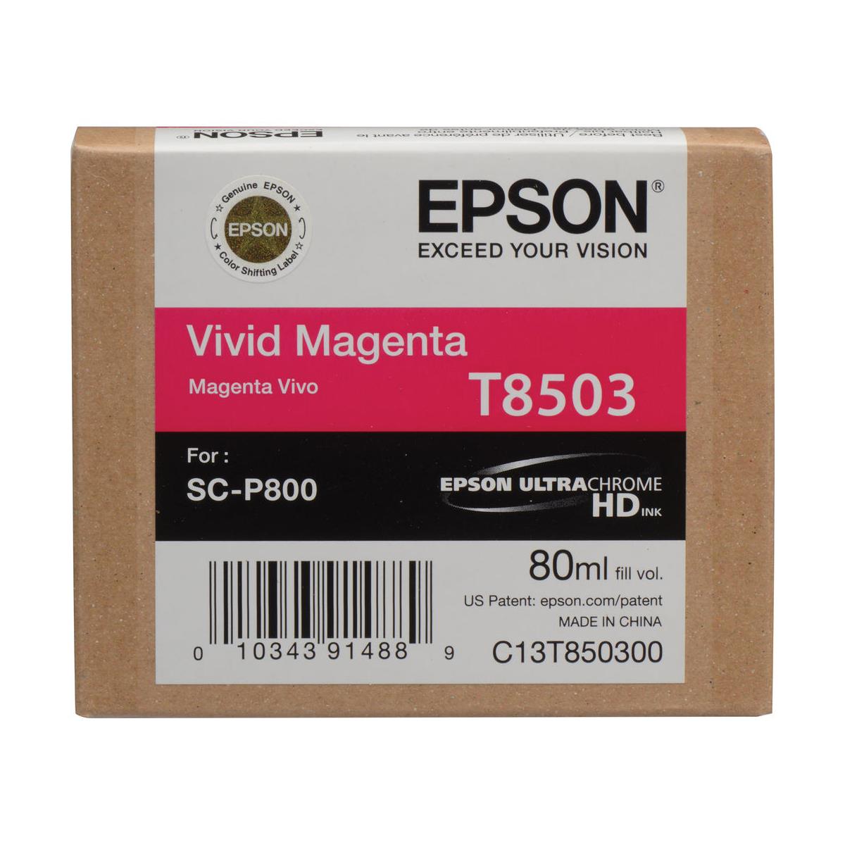 Epson T850300 UltraChrome HD Vivid Magen Vivid Magenta Ink Cartridge (80 ml)