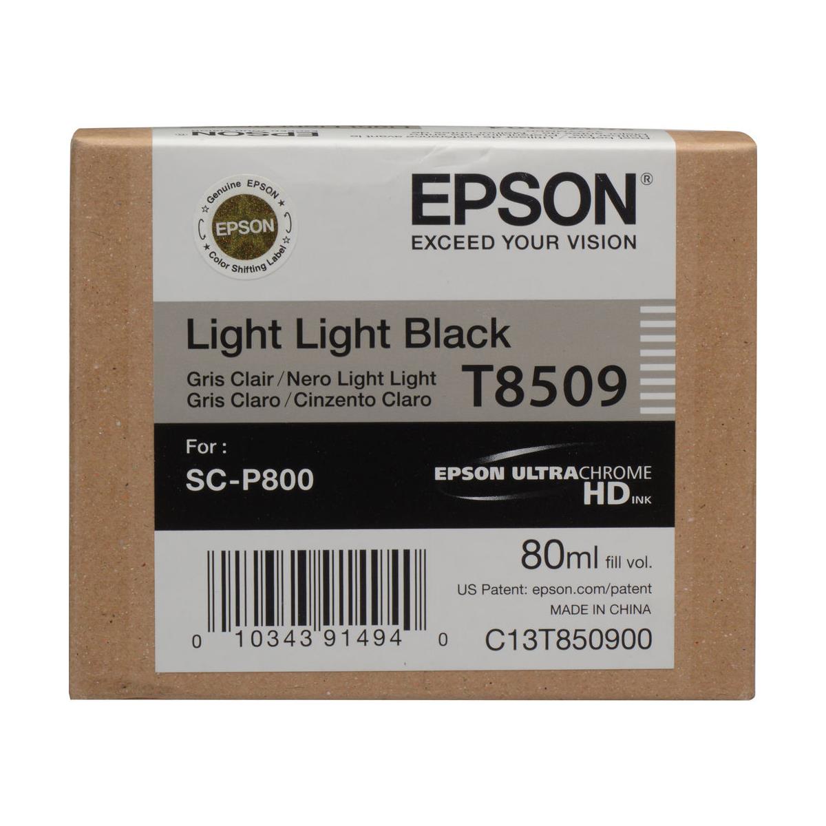 Epson T850900 UltraChrome HD Light Light Black Ink Cartridge (80 ml)