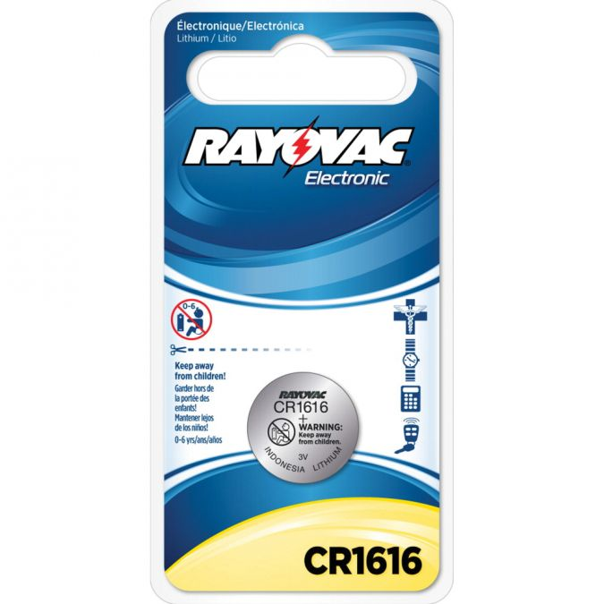 Rayovac CR1616 Lithium Electronic  Battery