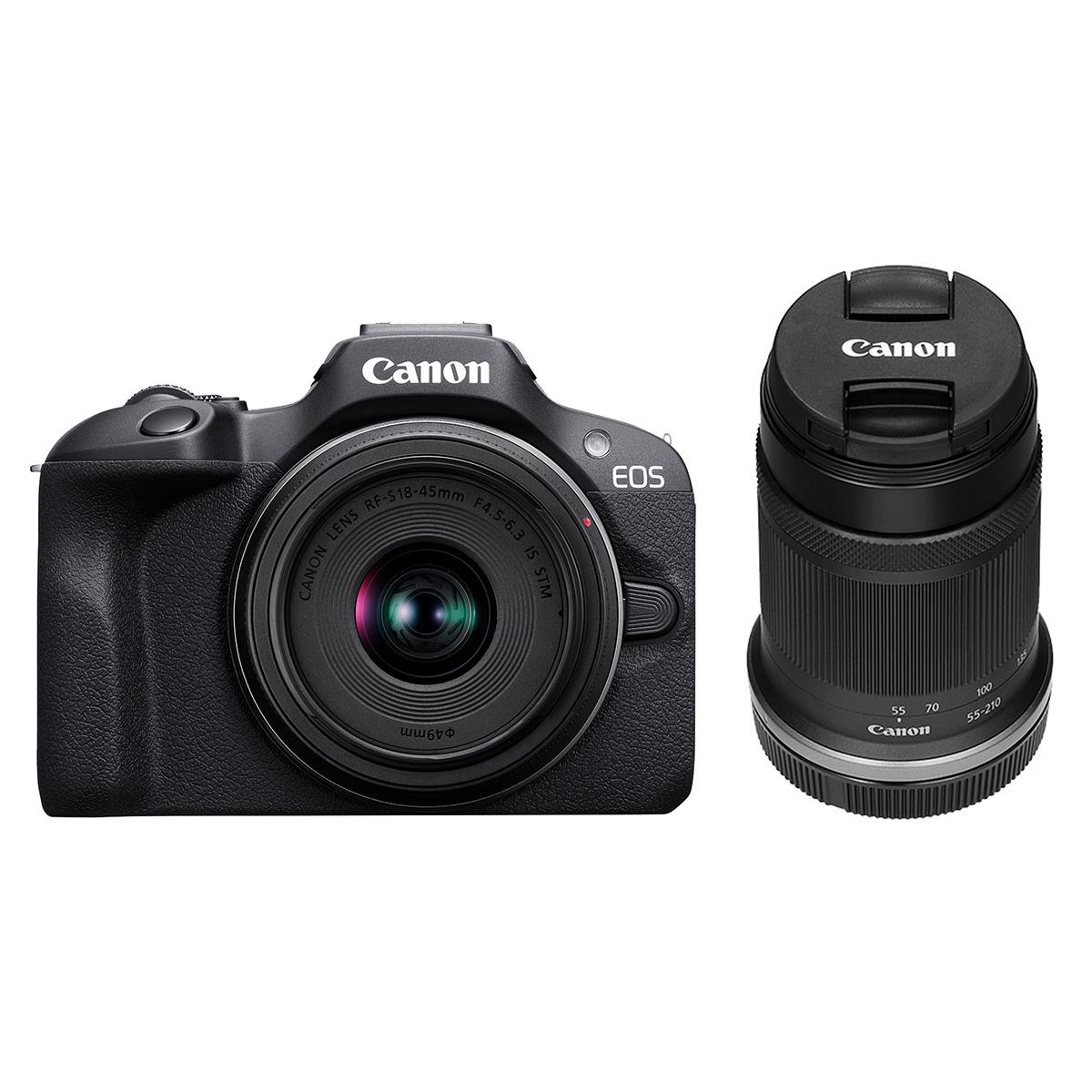 Canon EOS R100 Mirrorless Camera with 18-45mm & 55-210mm Lens