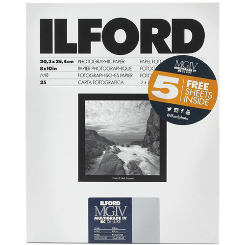 Ilford 1178283 8x10 RC Pearl 25+5 (30)  Sheet