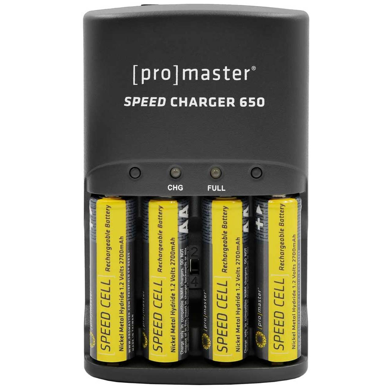 Promaster 1959 Speed Charger 650 AA NiMH Kit with 4 Batteries