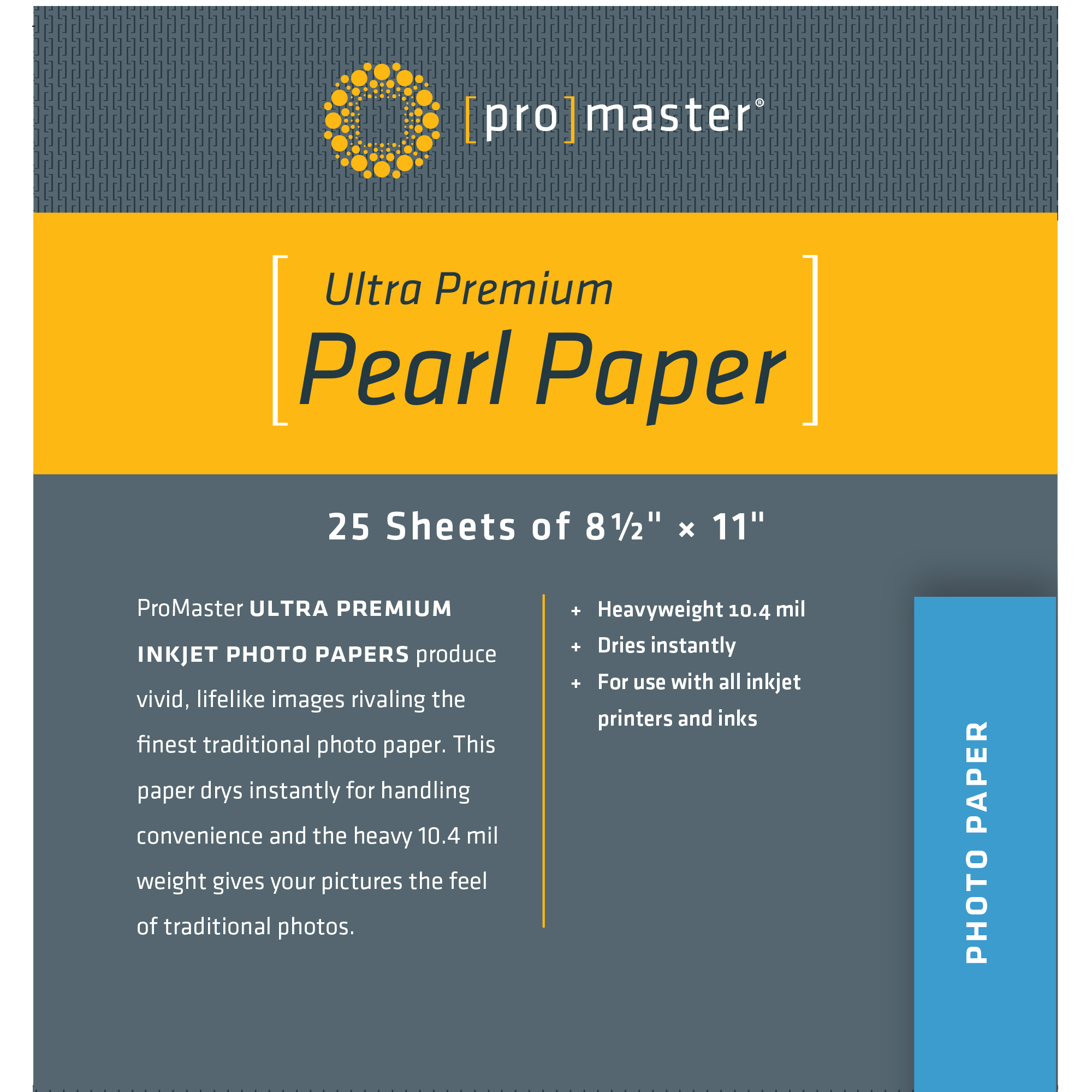 Promaster 5313 PhotoImage Pro 8.5x11  Inkjet 25pk Paper - Pearl