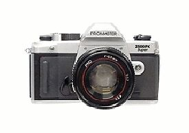Promaster 2500PK Super 35mm Film SLR with 50mm F1.7 Lens, Case, Strap and Batteries