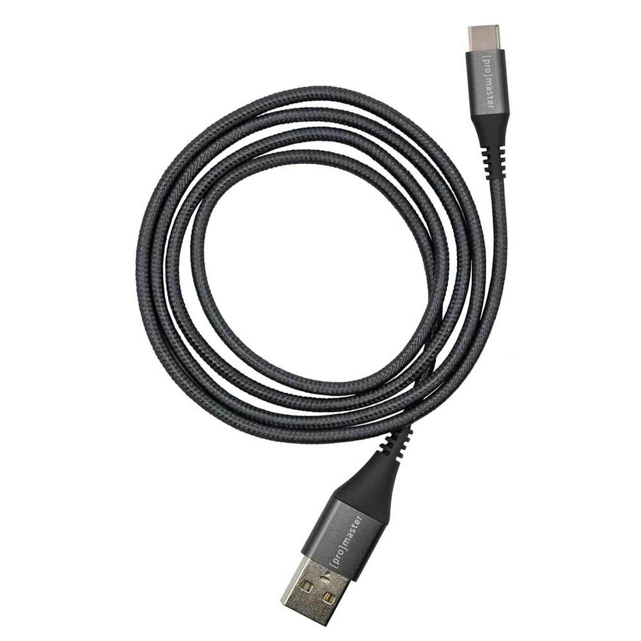 Promaster USB-C to USB-A Braided  Cable 1m - grey