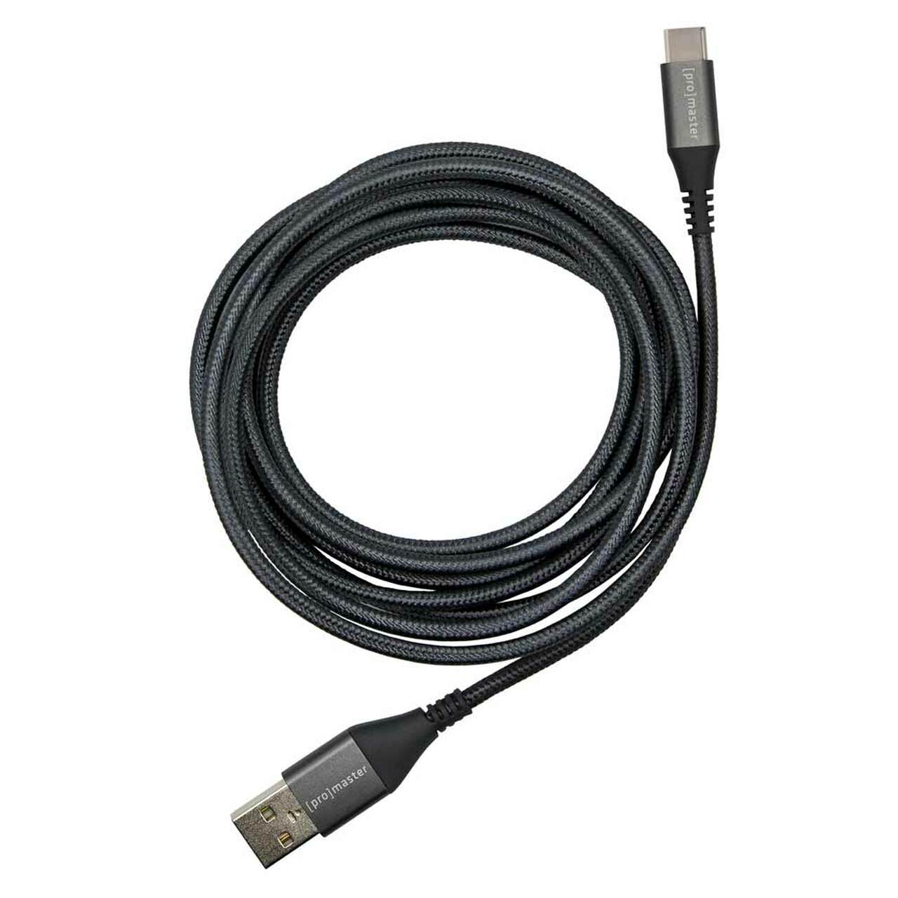 Promaster USB-C to USB-A Braided Cable 2m - grey