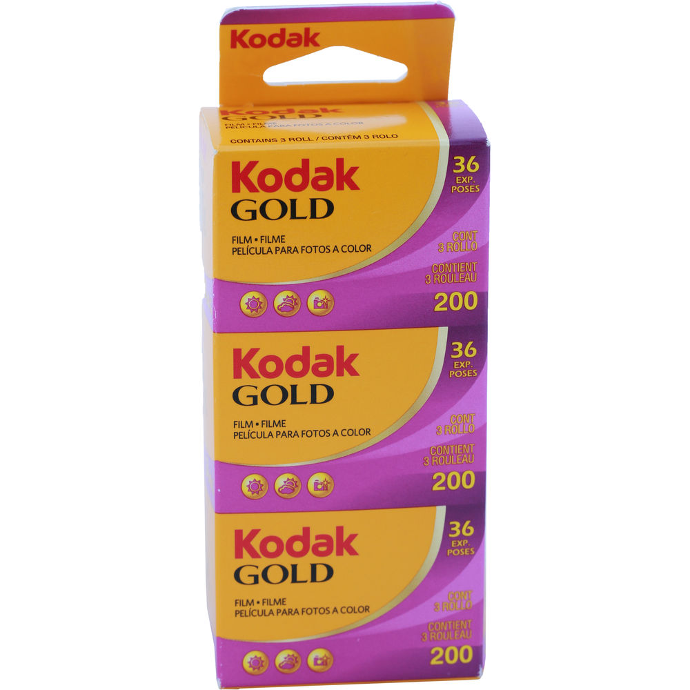 Kodak GOLD 200 Color Negative Film (35mm Roll Film, 36 Exposures, 3-Pack) 1880806