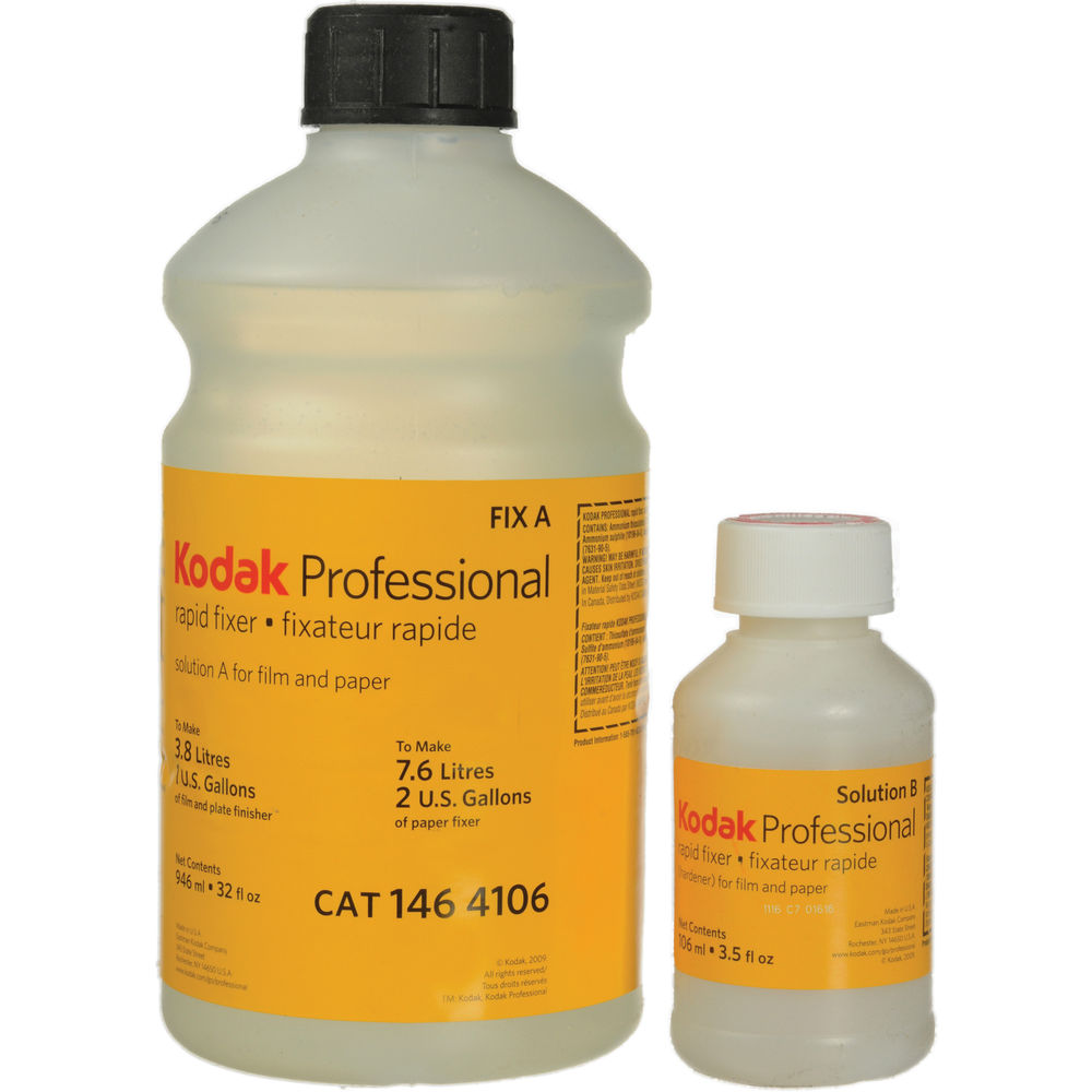 Kodak Rapid Fixer, 5160353 Solutions A & B for Black & White Film & Paper - Makes 1 Gallon for Film/ 2 Gallons for Paper