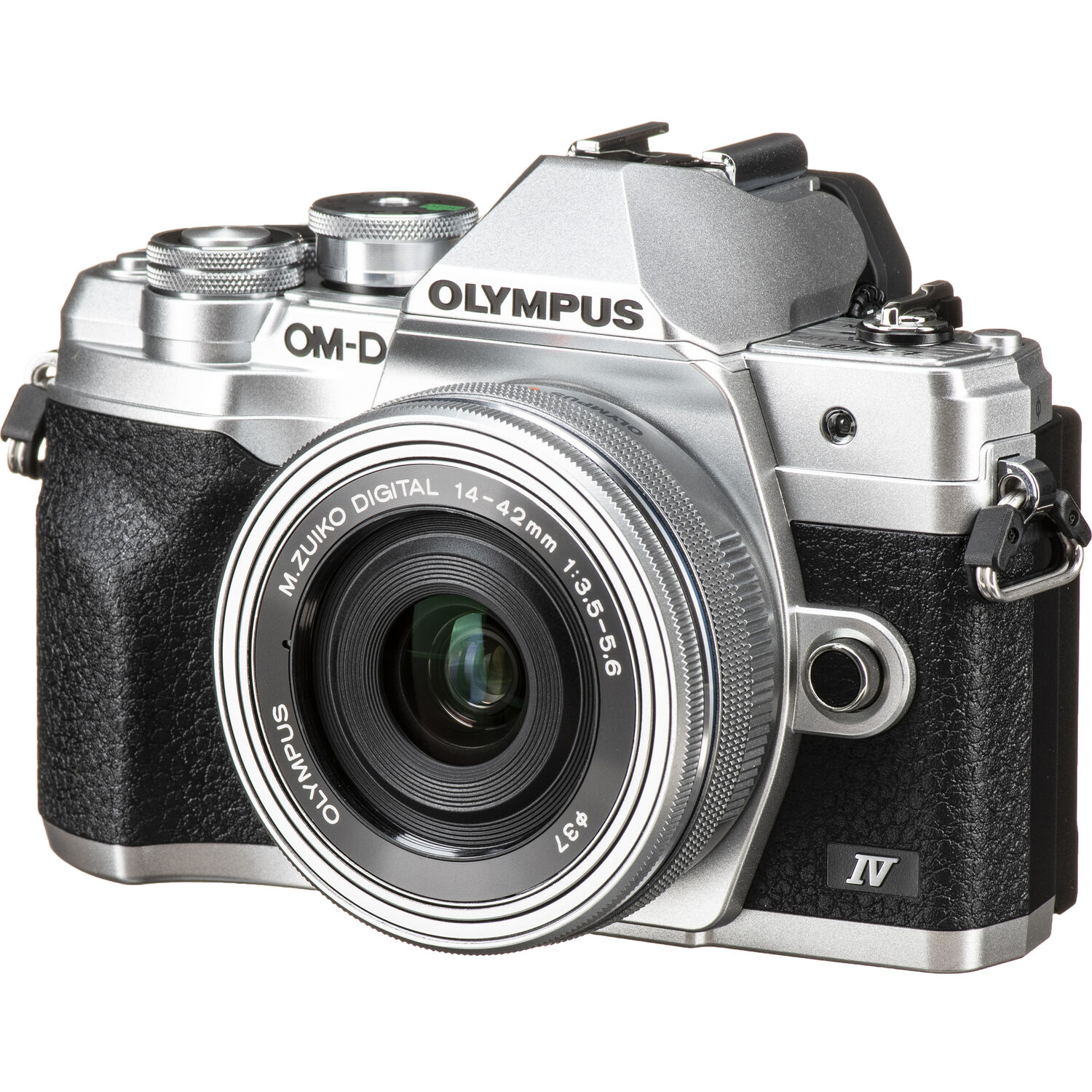 Olympus OM-D E-M10 Mark IV Camera with 14-42mm EZ Lens Kit (Silver)