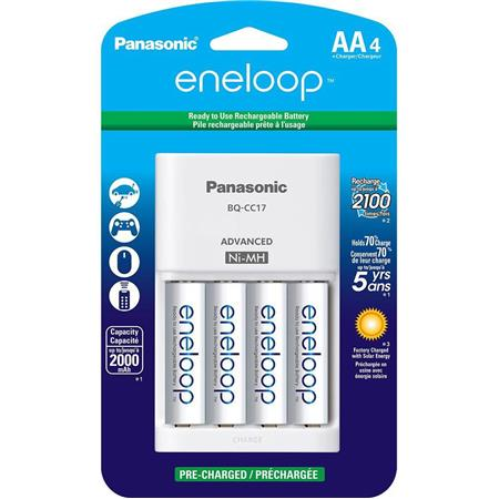 Panasonic Eneloop AA Rechargeable  Batteries + Charger Kit (4 AA)