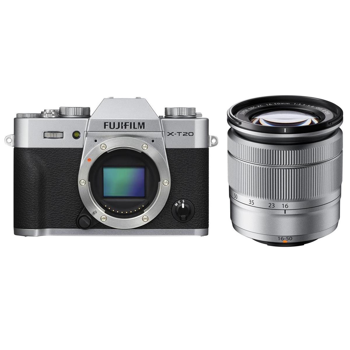 Fujifilm X-T20 Mirrorless Digital Camera with XC16-50mm Lens (Silver)