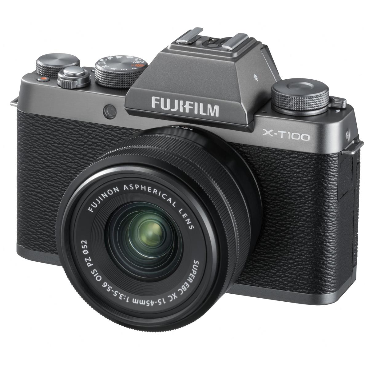 Fujifilm X-T100 Mirrorless Camera with  15-45mm F3.5-5.6 OIS PZ Lens (Dark Silver)