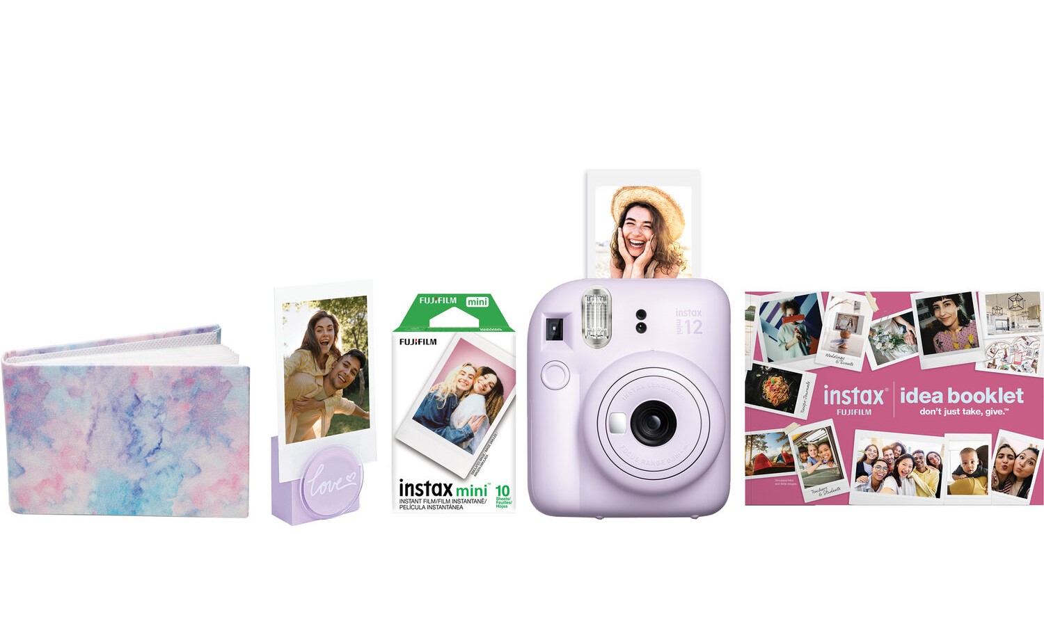 FUJIFILM INSTAX MINI 12 Instant Film Holiday Camera Bundle (Lilac Purple)