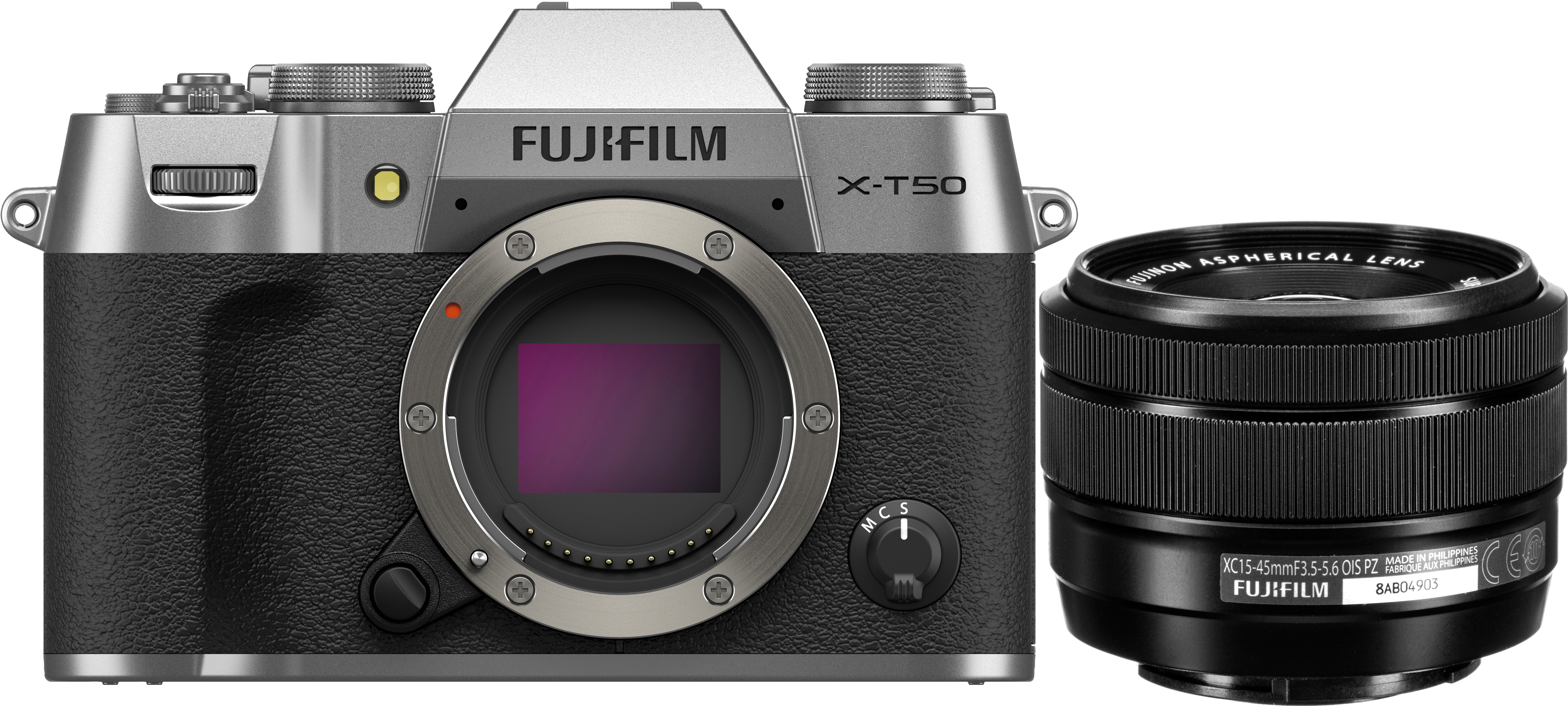 Fujifilm X-T50 Mirrorless Camera with 15-45mm f/3.5-5.6 Lens (Silver)