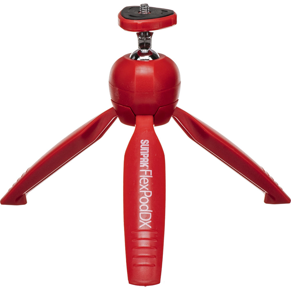 Sunpak FlexPodDX Tabletop Tripod with GoPro and Smartphone Adapters (Red)