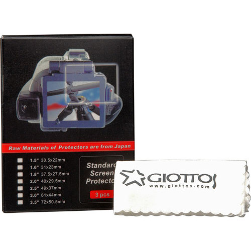 Giottos 2.5" LCD Screen Cover w/Cloth 3p
