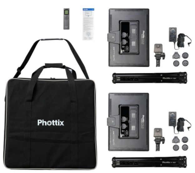 Phottix Nuada S3 II Twin Led Light Kit with 2 Phottix F-180 Light Stands (71")
