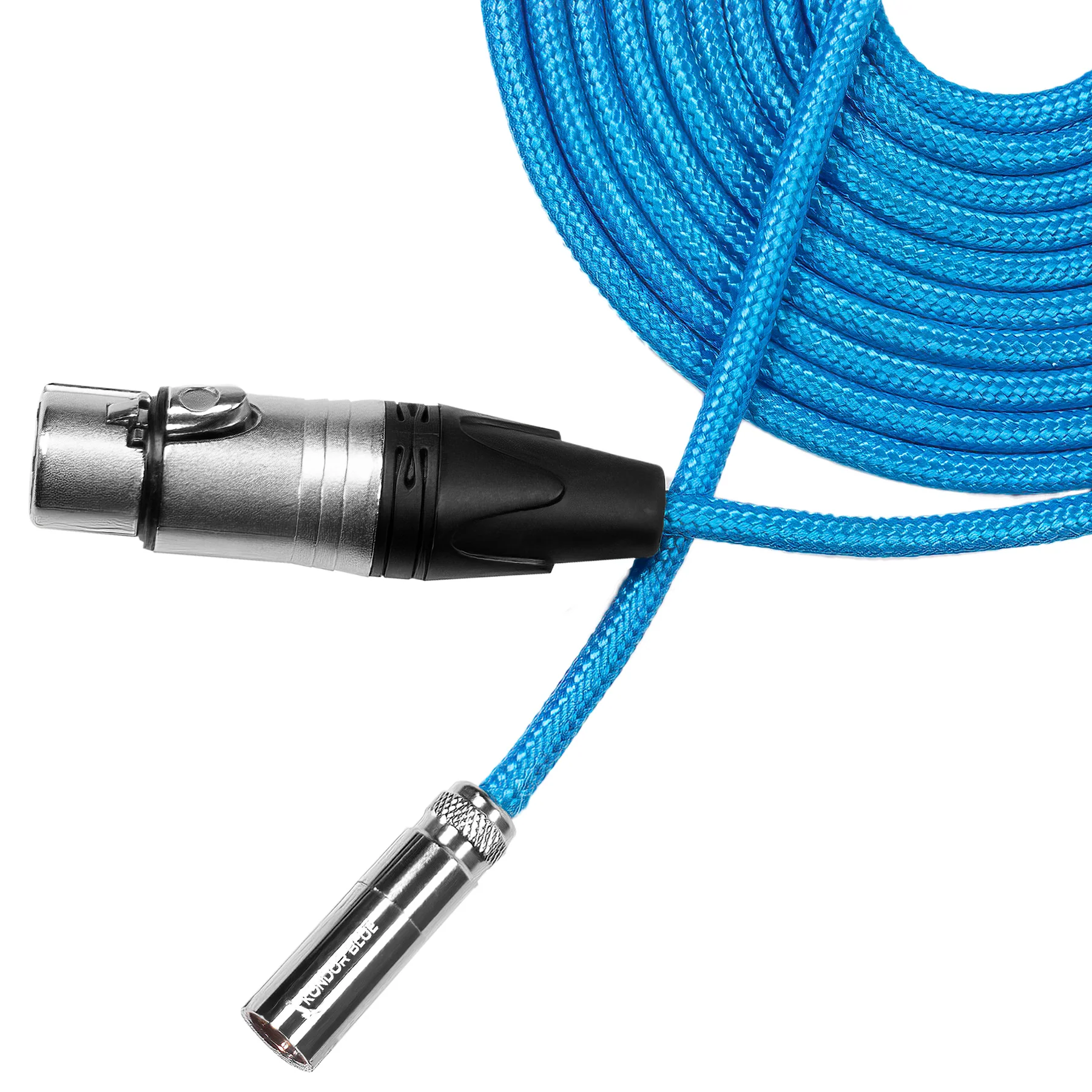 Kondor Blue Mini-XLR to XLR Female Cable for BMPCC 6K Pro & Canon C70 (Blue, 10')