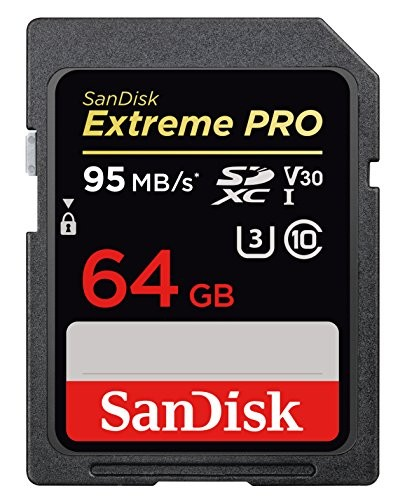 SanDisk 64GB SDXC USH-1 (95MB/S) V30 Extreme Pro Card