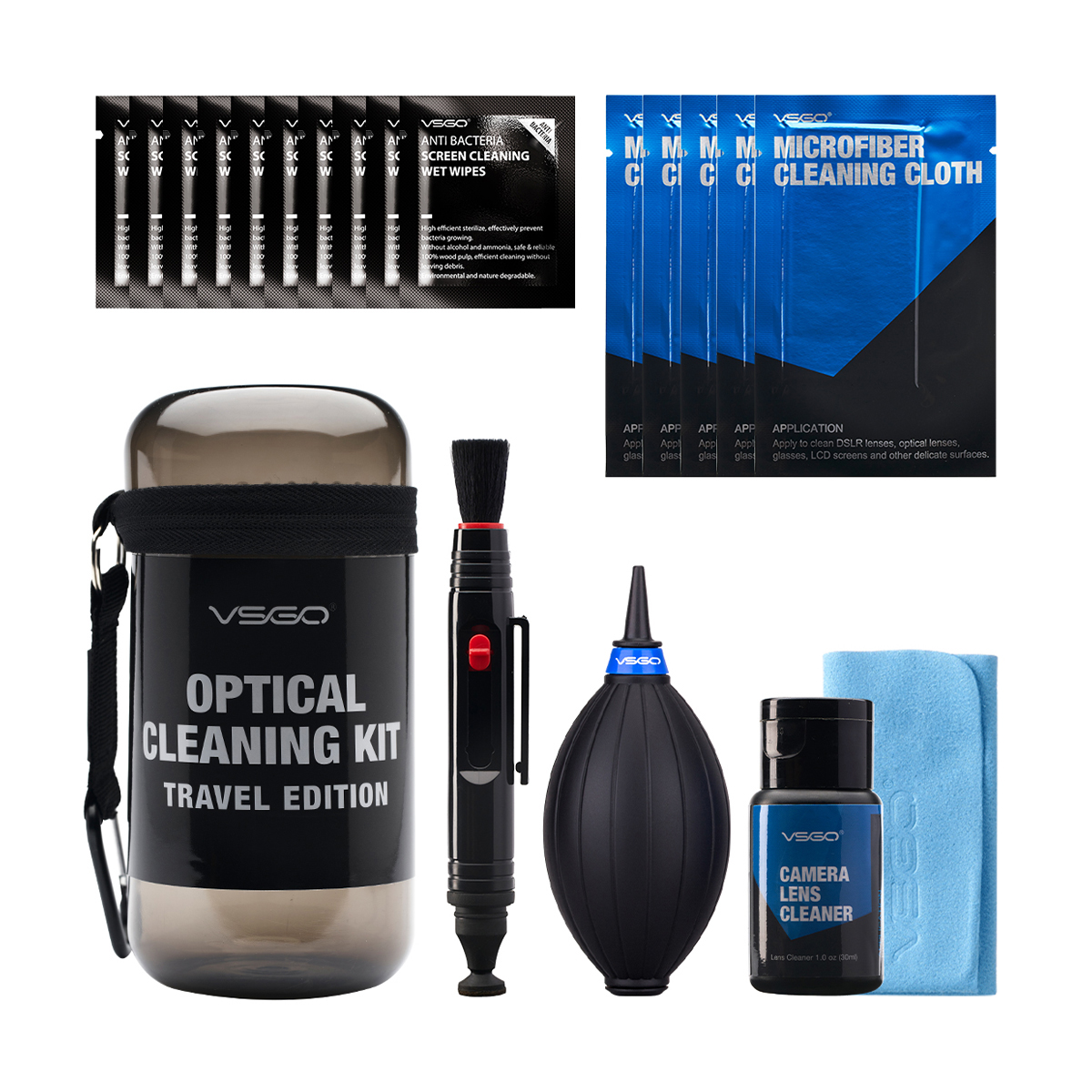 VSGO 4008 Optical Cleaning Kit Travel Edition - Grey