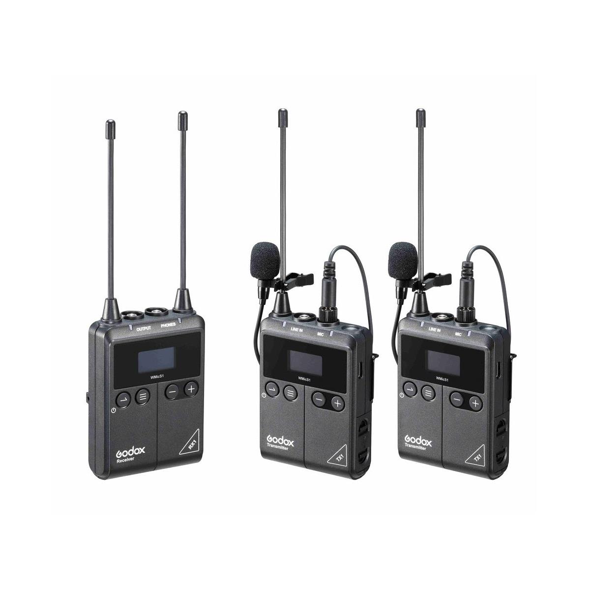 Godox WMicS1 Kit 2 Wireless Omni Lavalier Microphone System for Mirrorless/DSLR Cameras