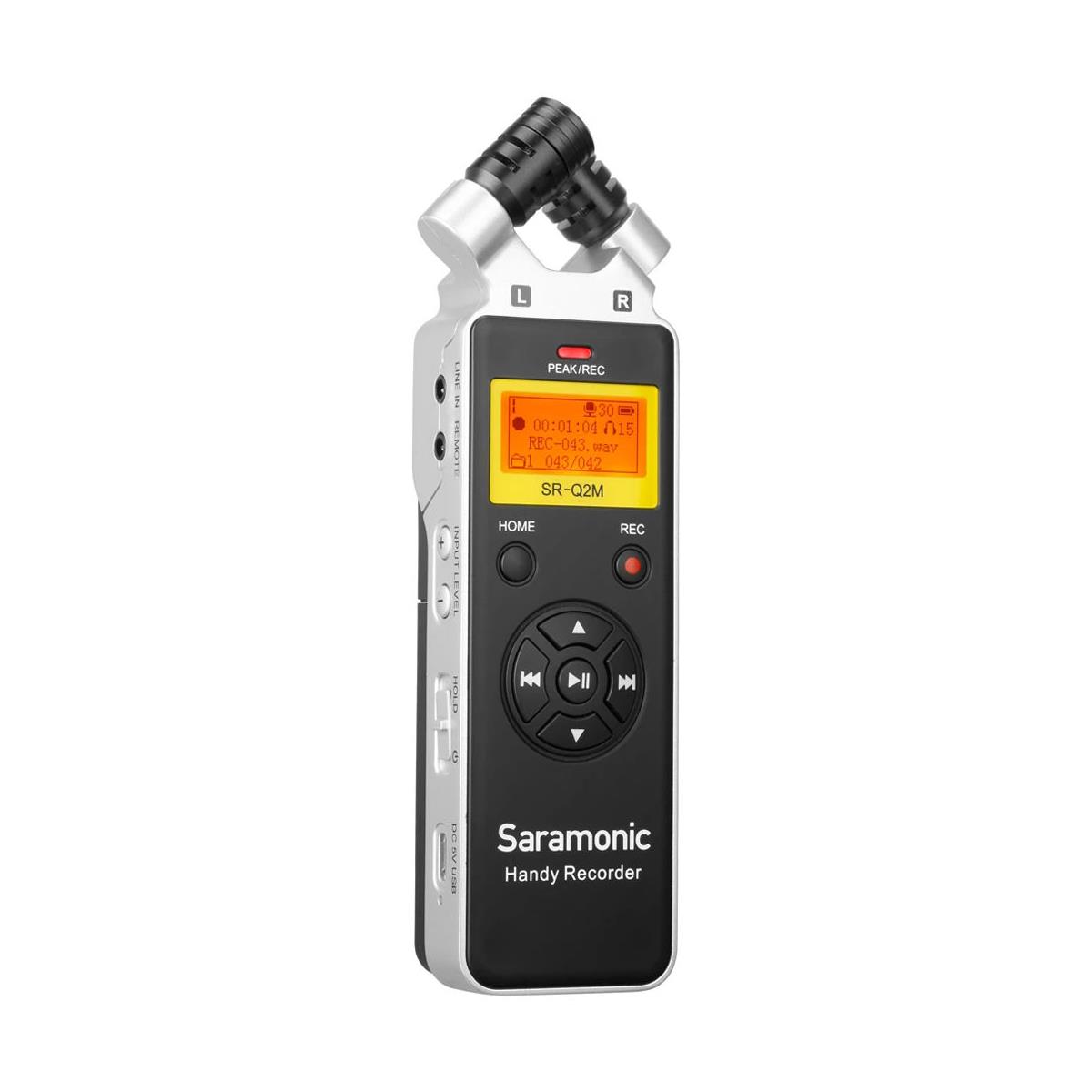 Saramonic SR-Q2M Metal Handheld Audio Recorder,Stereo X/Y Condenser Mics,RC-X Remote,Wired Lav,8Gb MicroSD Card