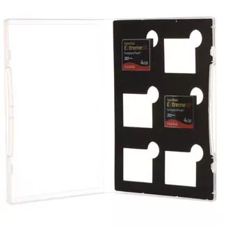 Gepe Card Safe Store - for Six CF  Flash Cards(Clear)