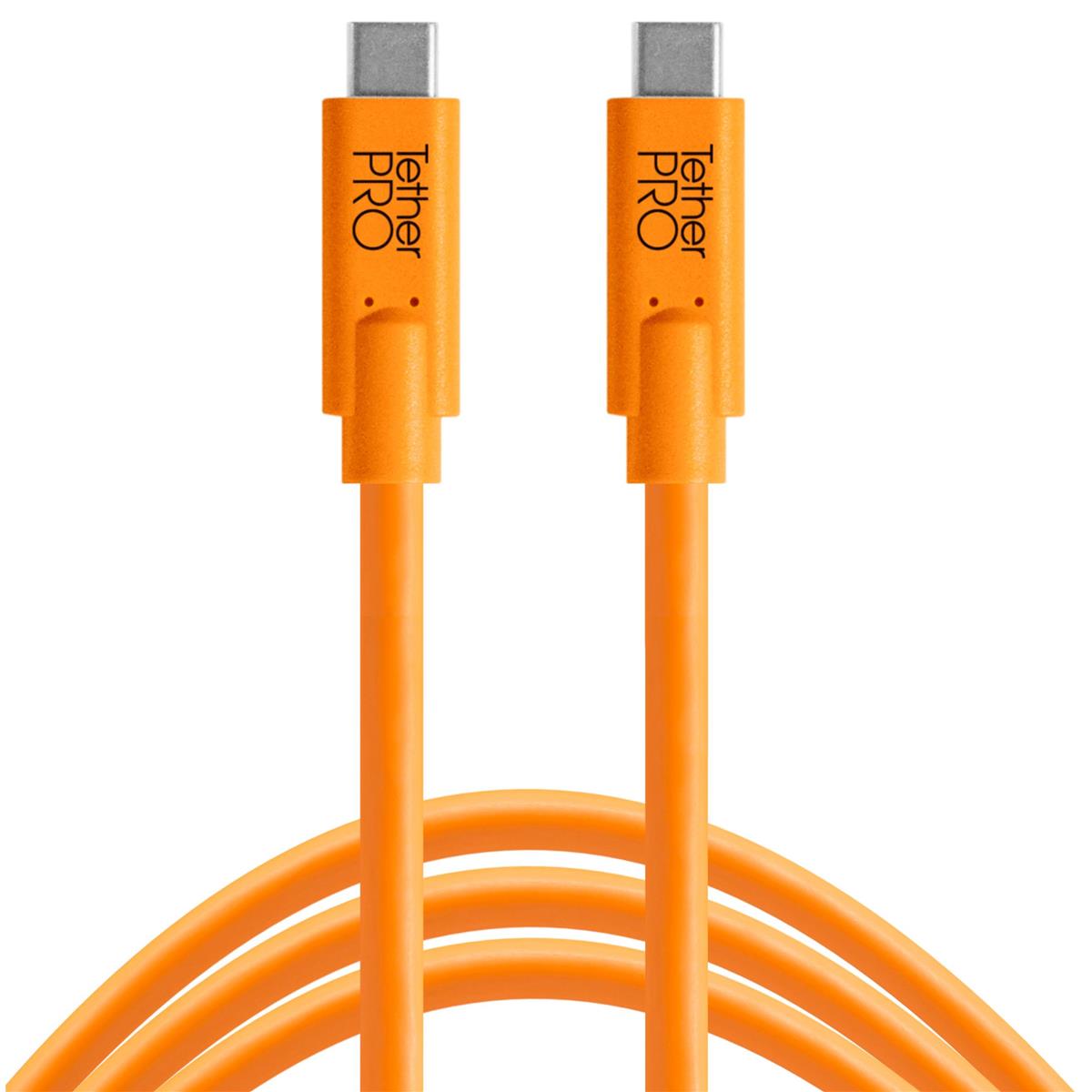 Tether Tools TetherPro USB Type-C Male to USB Type-C Male Cable (15', Orange) CUC15-ORG
