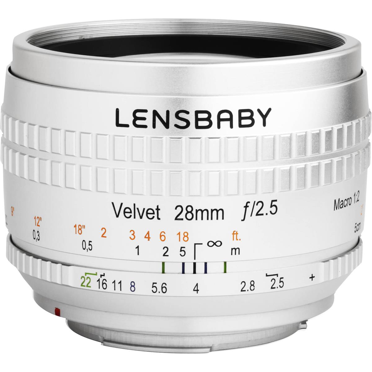 Lensbaby Velvet 28mm F2.5 Lens for Nikon F (Silver)