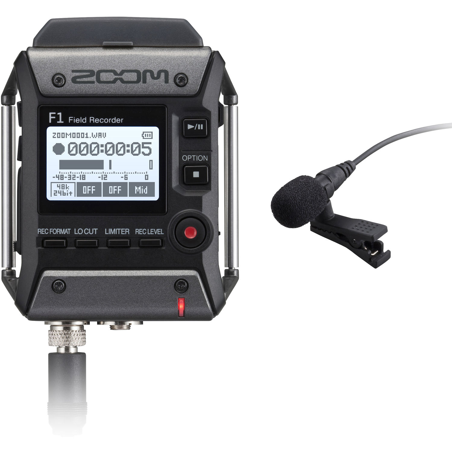 Zoom F1 Field Recorder with Lavalier Mic Microphone