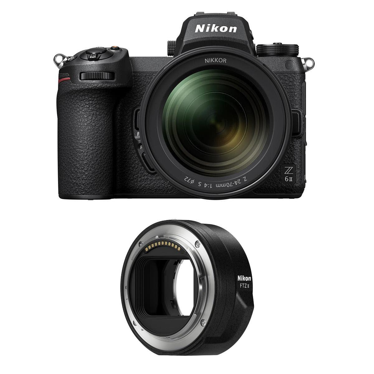 Nikon Z6 II Mirrorless Digital Camera with 24-70mm f/4 Lens and FTZ II Adapter Kit